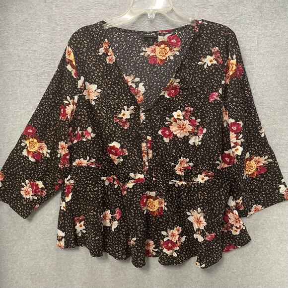 Torrid Floral Print Peplum Challis Corset Top Size 2X - Picture 2 of 6